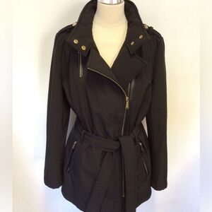 Michael Kors black belted trench coat size small